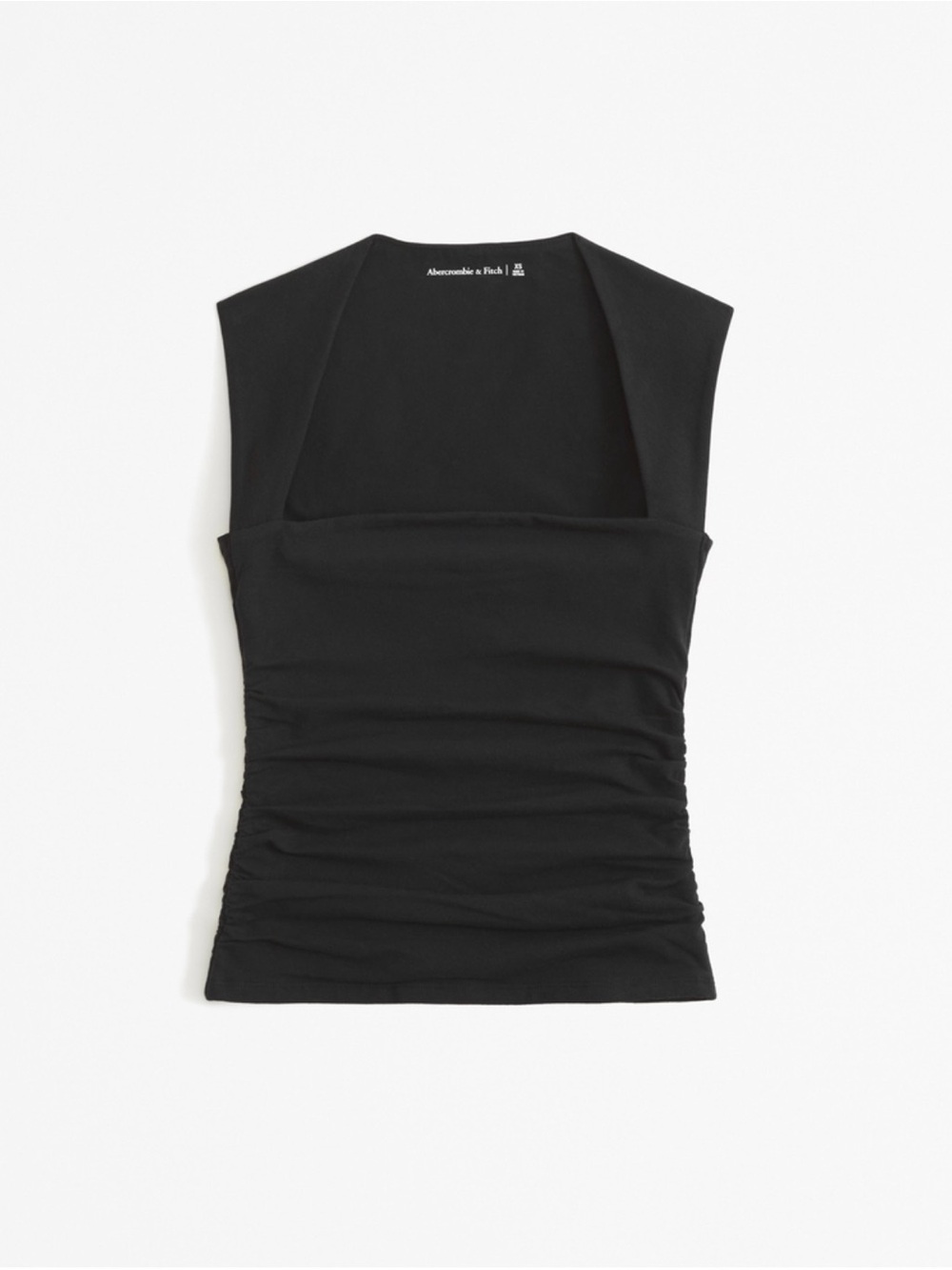 Abercrombie & Fitch Black Square Neck Ruched Side Tank